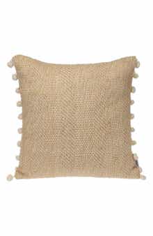 PARKLAND COLLECTION Pom Pom Trim Square Accent Pillow