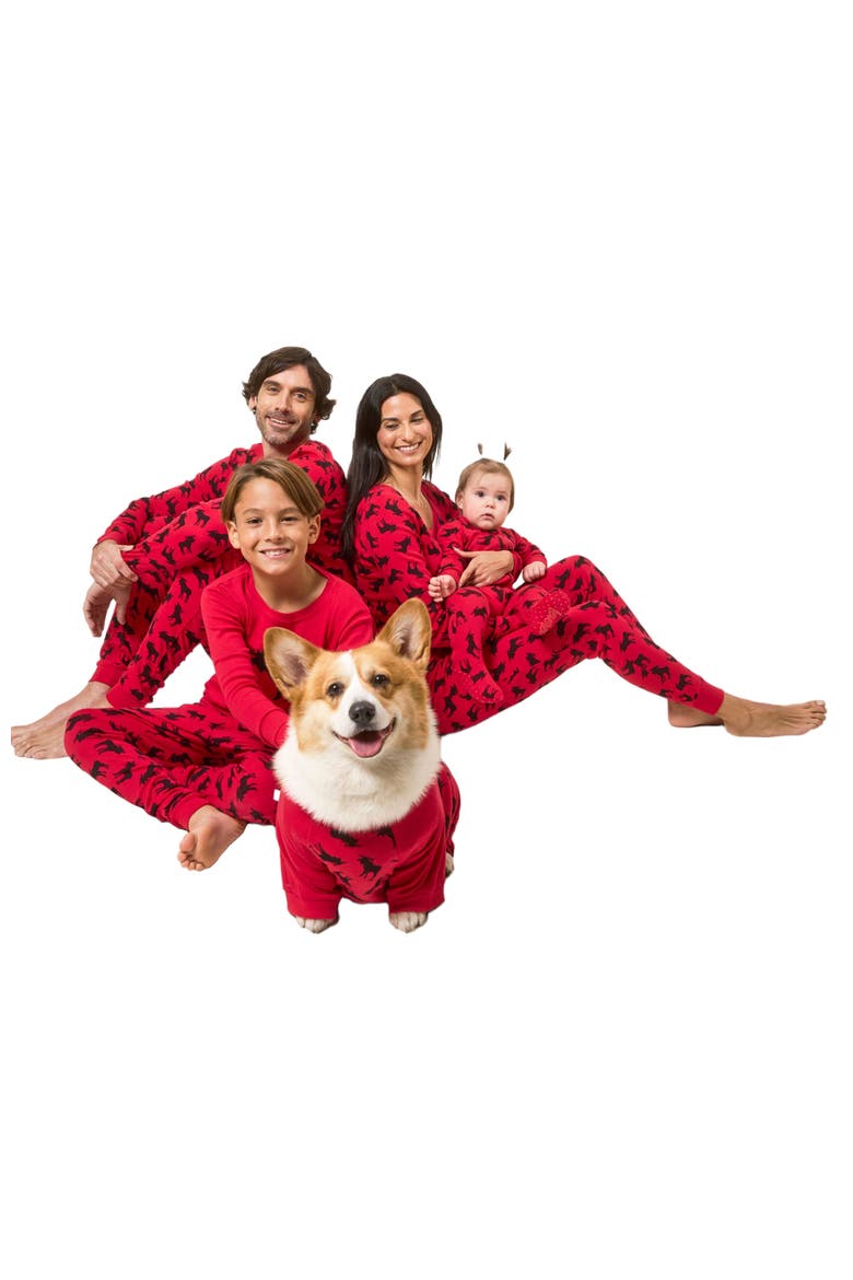 Women's Cotton Matching Family Holiday Pajamas, Reindeer & Moose Prints, Alternate, color, Moose