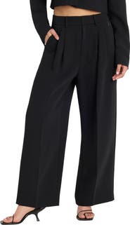 Good American Luxe High Waist Ankle Wide Leg Trousers
