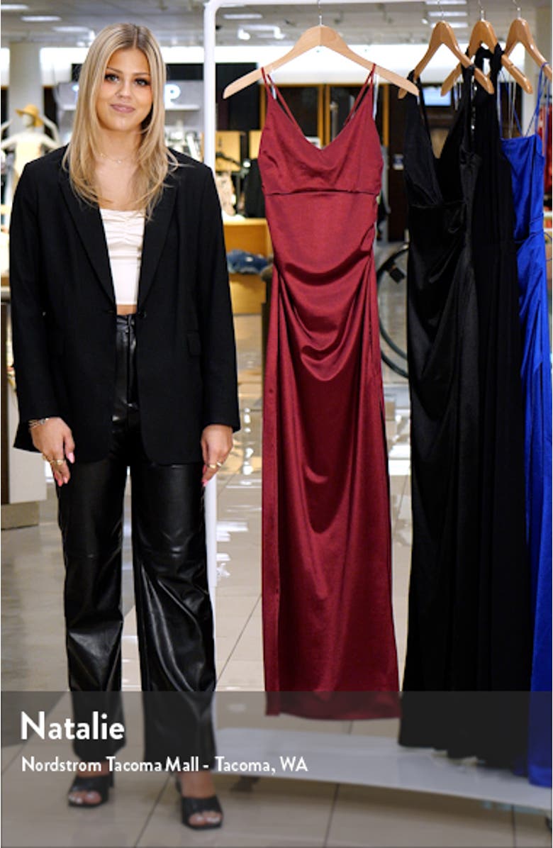 Crossback Satin Gown, sales video thumbnail