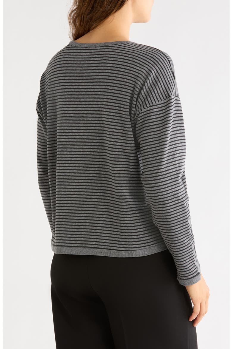 Stripe Long Sleeve Top, Alternate, color, BLACK/ ASH