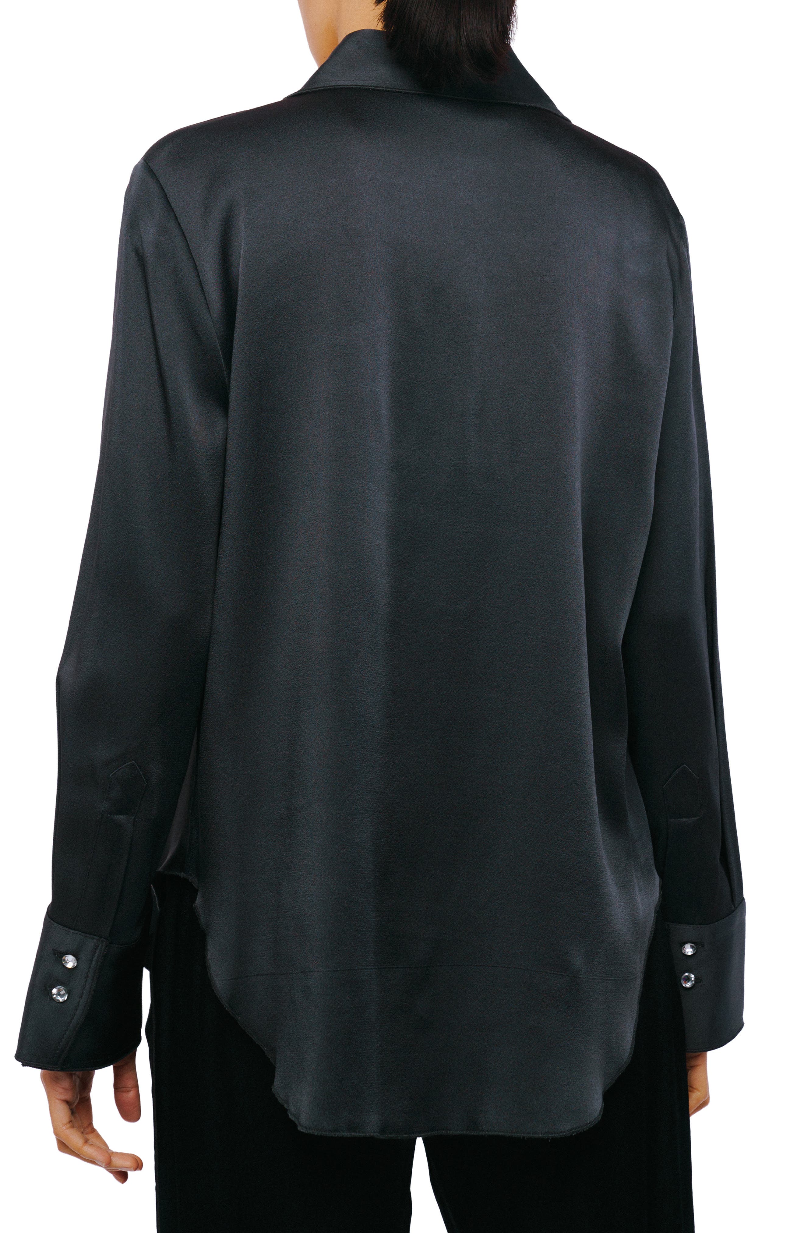 Sabrina Satin Button-Up Shirt - image 2