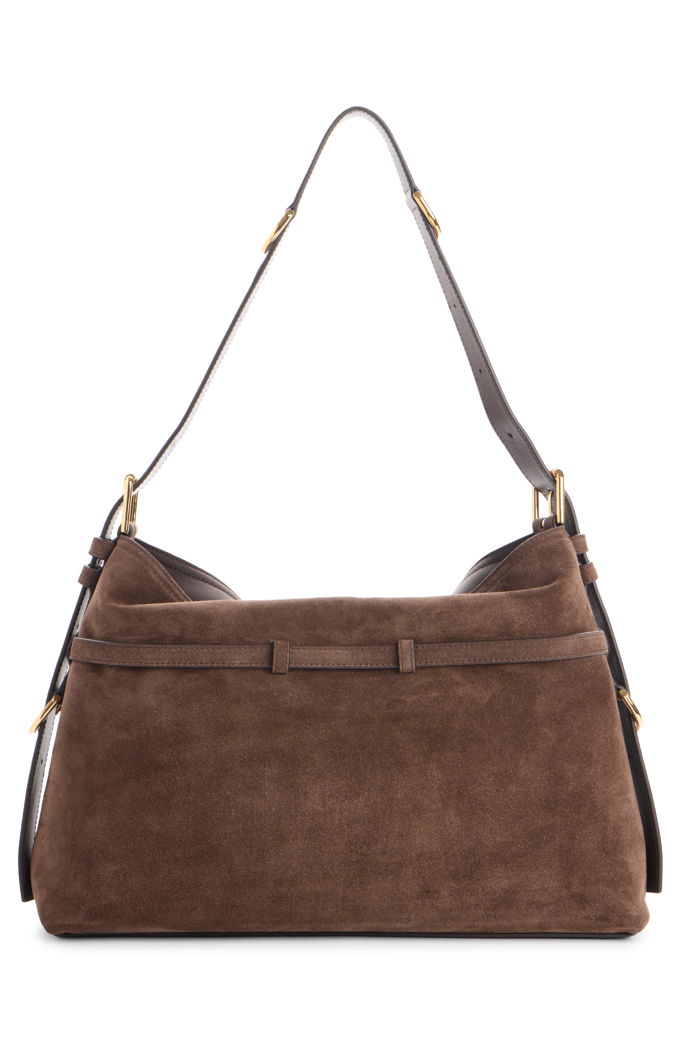 Givenchy Medium Voyou Suede Hobo Bag, Alternate, color, Ebony Brown