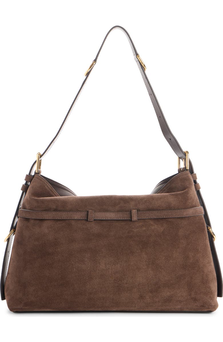 Givenchy Medium Voyou Suede Hobo Bag, Alternate, color, Ebony Brown