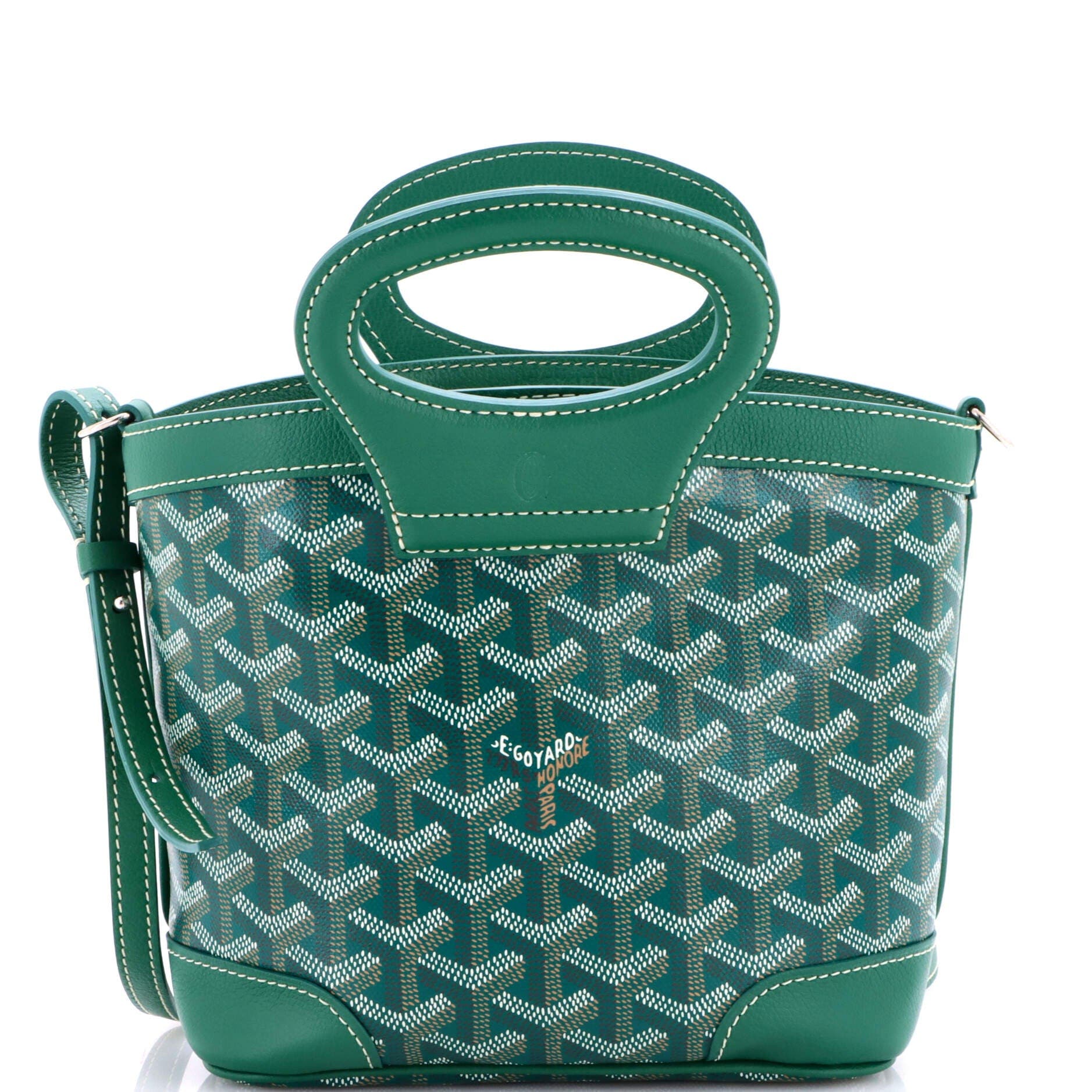 Pre-Owned Goyard Beluga Bag Coated Canvas Mini, Main, color, Green
