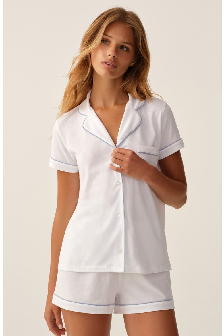 Pima Cotton Short Pajamas, Alternate, color, WHITE