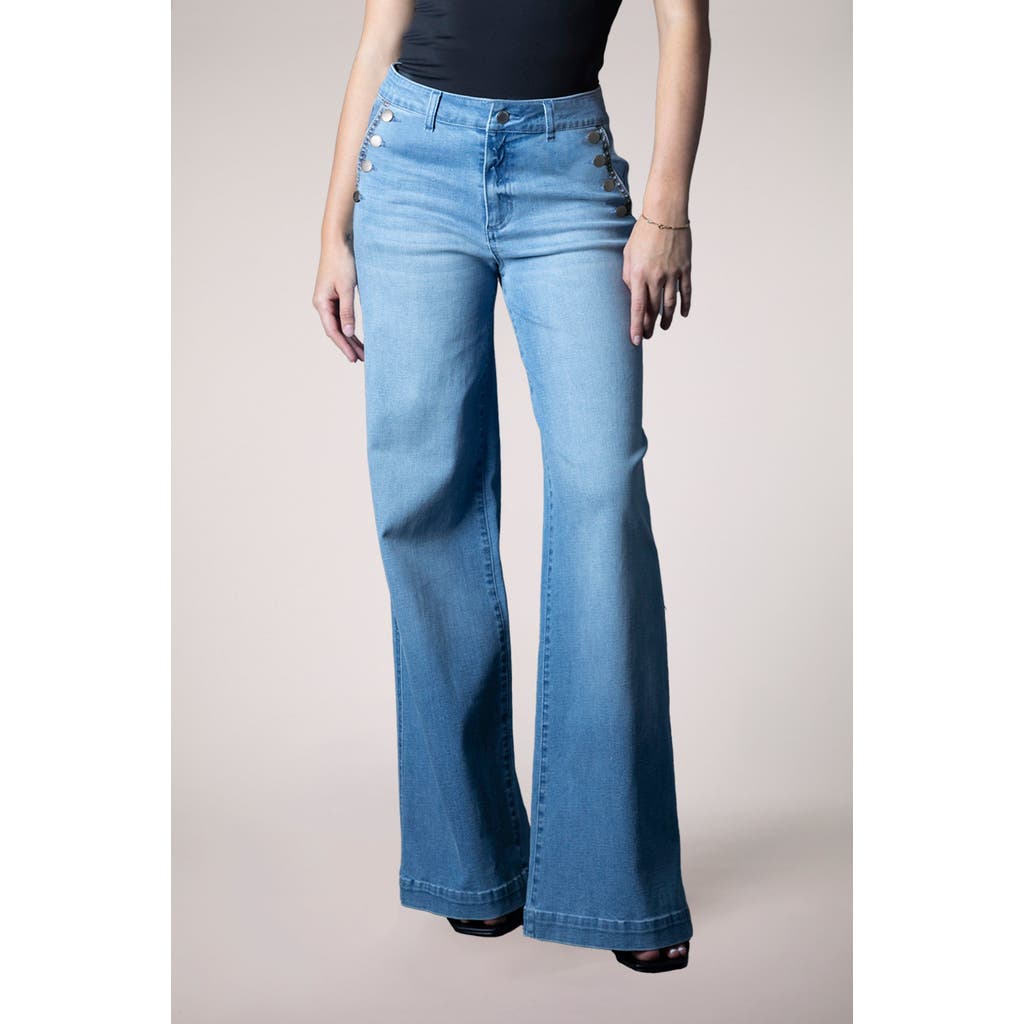 Blue Revival Selena Recycled Wide Leg Trouser In Blue