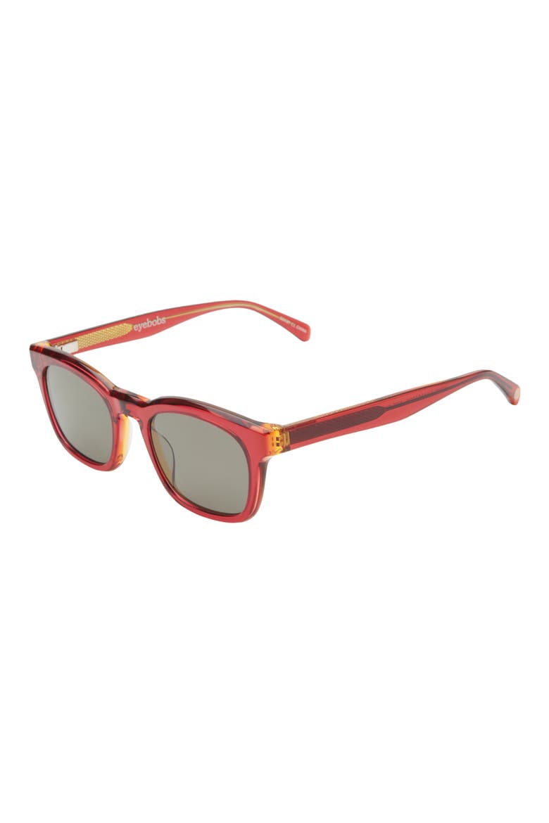 Humble Narrator 49mm Small Polarized Square Sunglasses, Alternate, color, RED / ORANGE CRYSTAL/ GREY