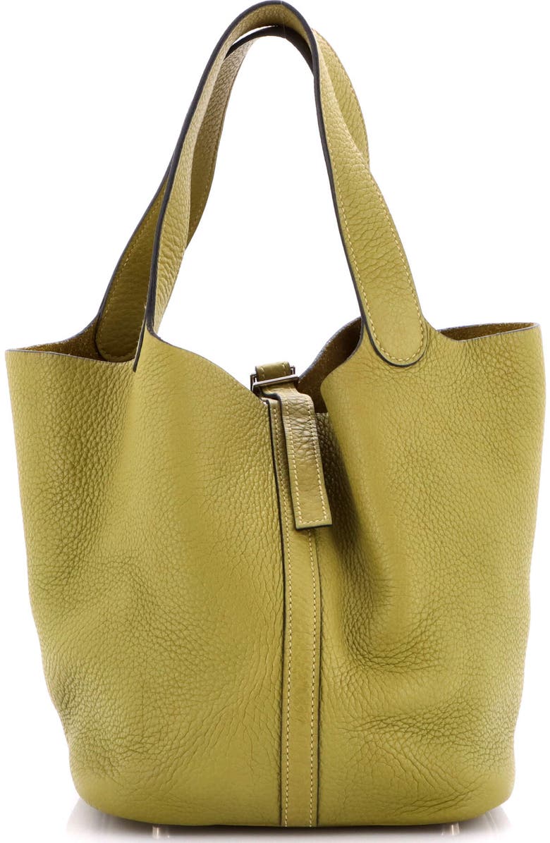 Pre-Owned Hermes Picotin Lock Bag Clemence MM, Main, color, Vert Chartreuse