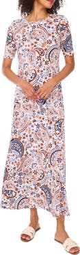 Vince Camuto Print Stretch Jersey Maxi Dress