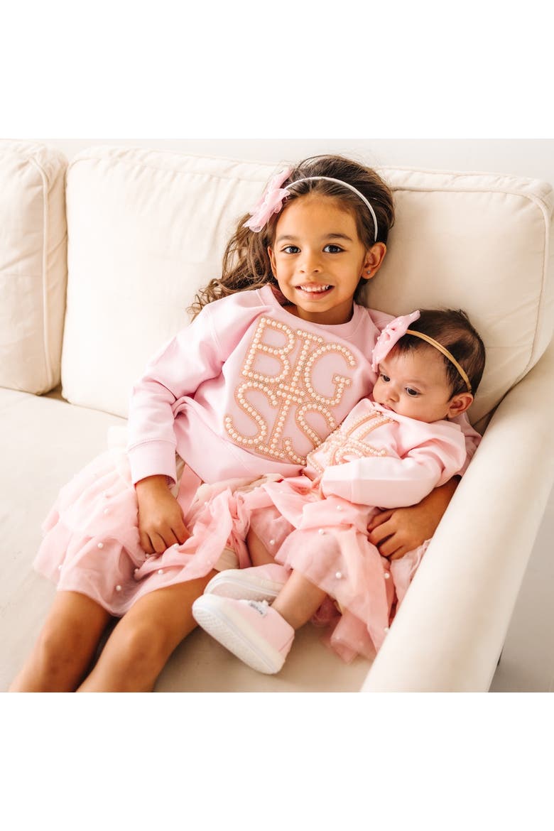 Big Sis Pearl Patch Sweatshirt, Alternate, color, Ballet