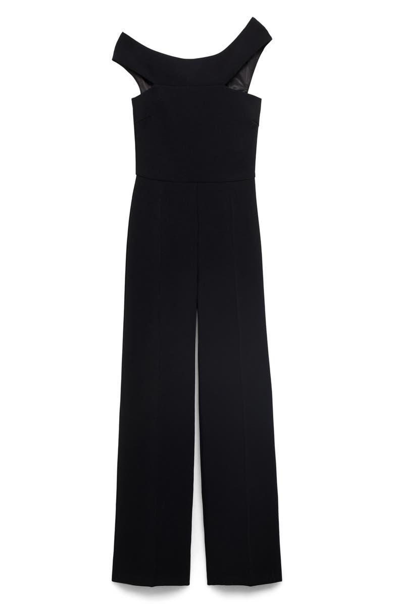 MANGO Asymmetric Jumpsuit, Alternate, color, Black