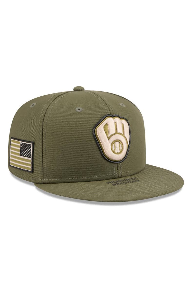 New Era Men's New Era  Olive Milwaukee Brewers 2026 Armed Forces Day 59FIFTY Fitted Hat, Main, color, Olive