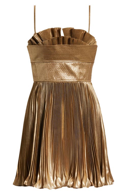 Acler Holcot Pleated Cocktail Minidress In Gold Ombre