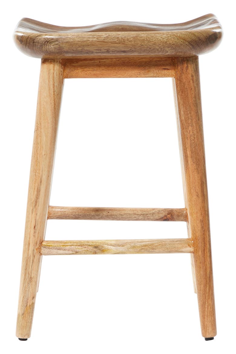 Brown Wood Counter Stool with Footrest, Alternate, color, BROWN