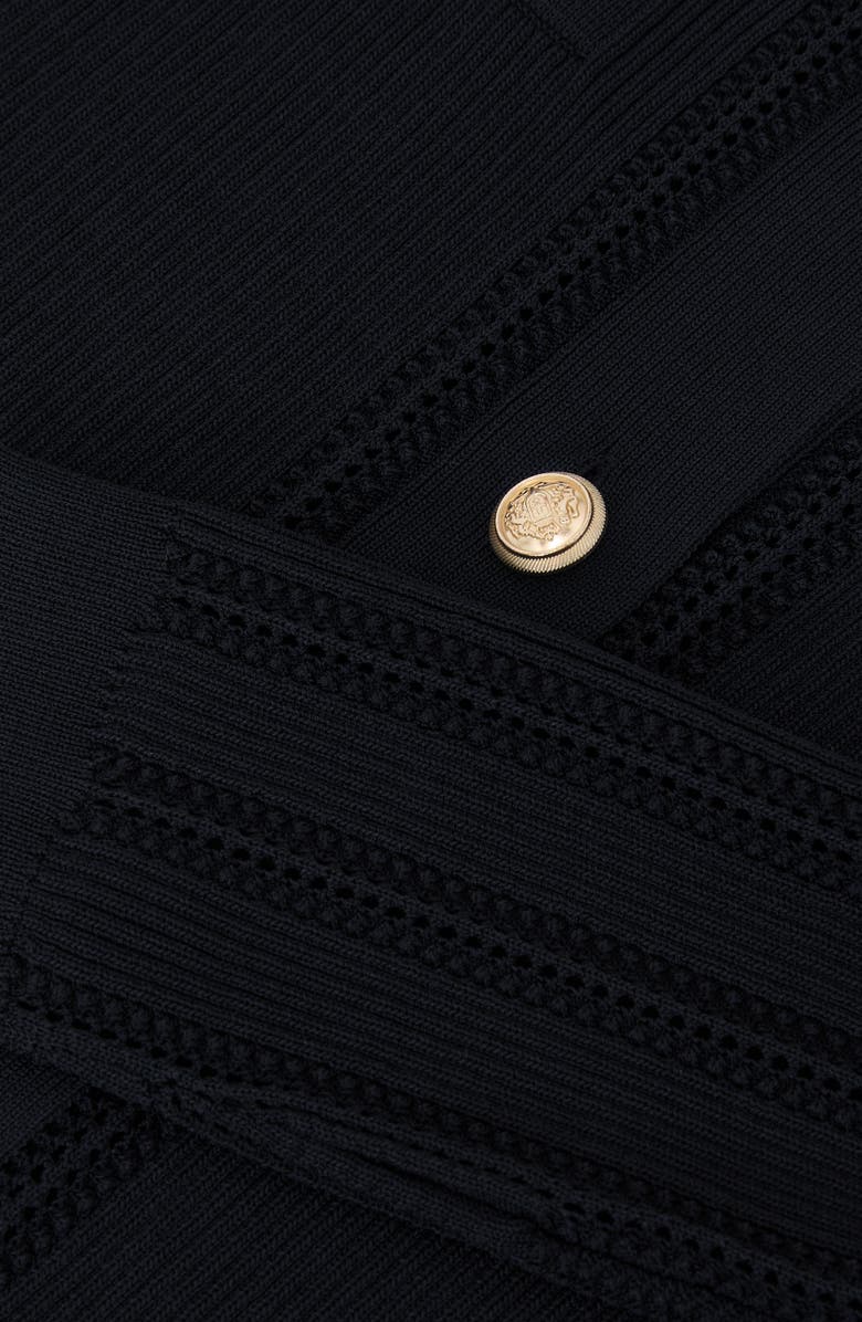 Reiss Harri Rib Knit Button-Up Shirt, Alternate, color, Navy