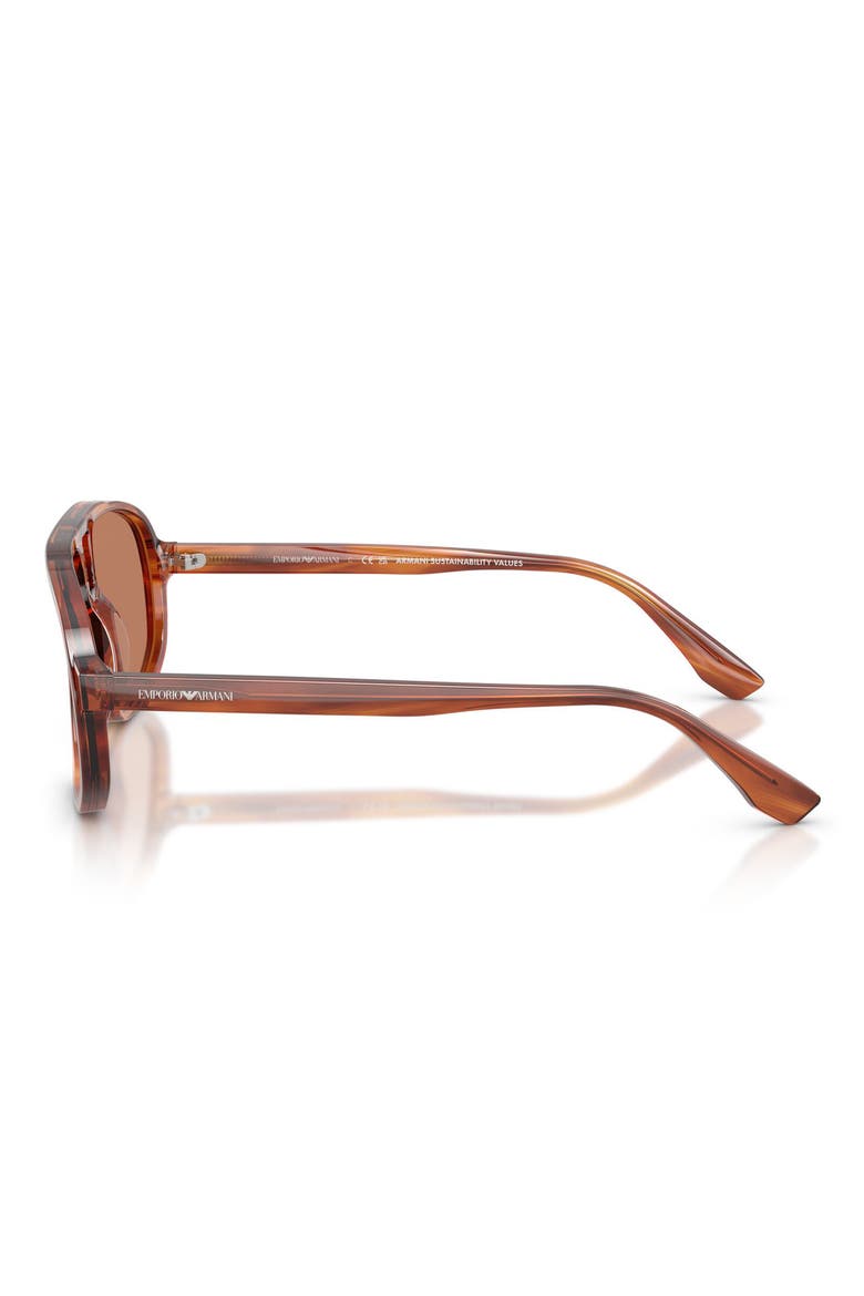 57mm Pilot Sunglasses, Alternate, color, STRIPED DARK BROWN / BROWN