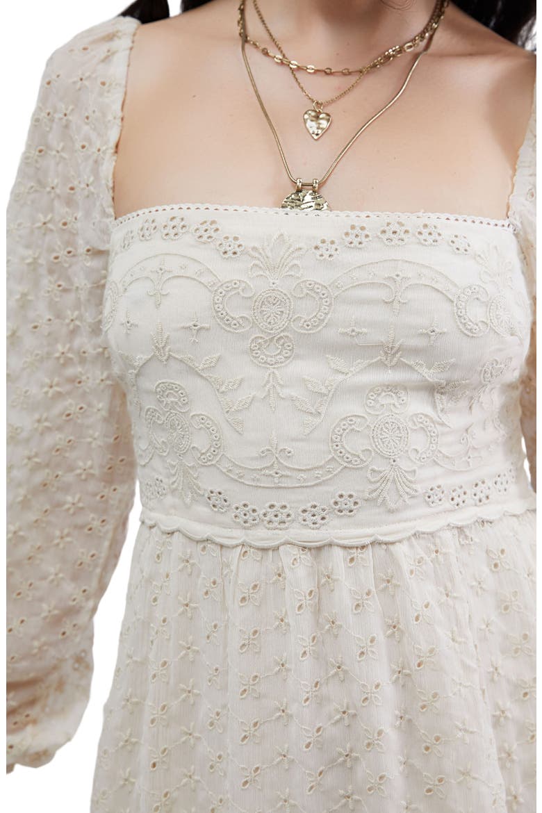 Malina Eyelet Long Sleeve Maxi Dress, Alternate, color, TEA