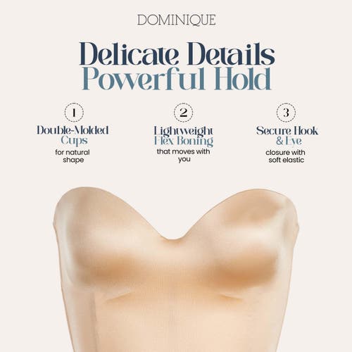 Dominique Intimates Ariel Low Back Hidden Underwire Convertible Strapless Longline Bra In White