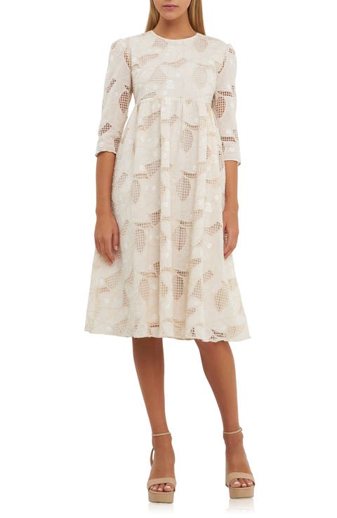 Embroidered Lace A-Line Dress