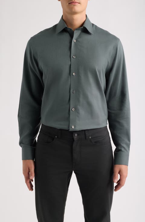 Cotton Blend Flannel Shirt