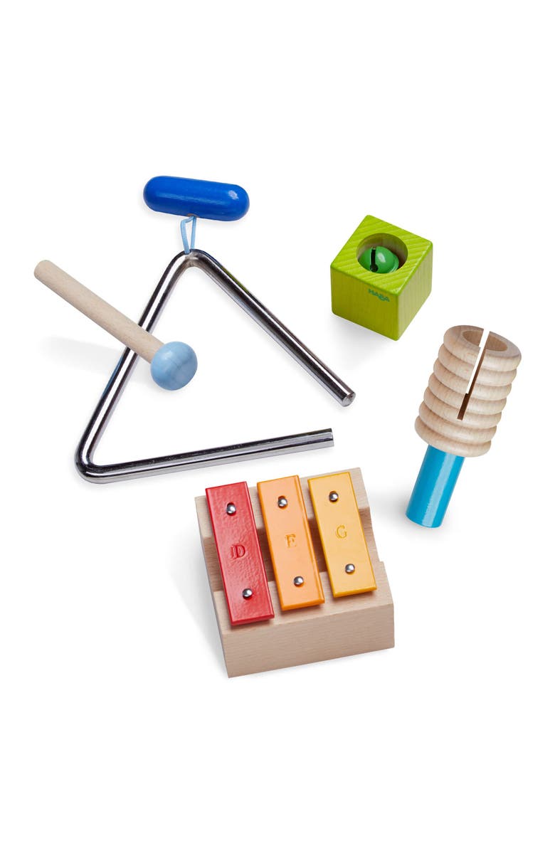 HABA Musical Sounds Play Set - Toddler Toys & Toddler Musical Instruments Preschool Learning Toys, Kids Music & Toddler Sensory Toys, Made in Germany, Main, color, Multi