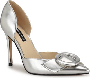 Nine West Folowe Half d'Orsay Pump offers in Silver Glitter at Nordstrom(size 6.5)