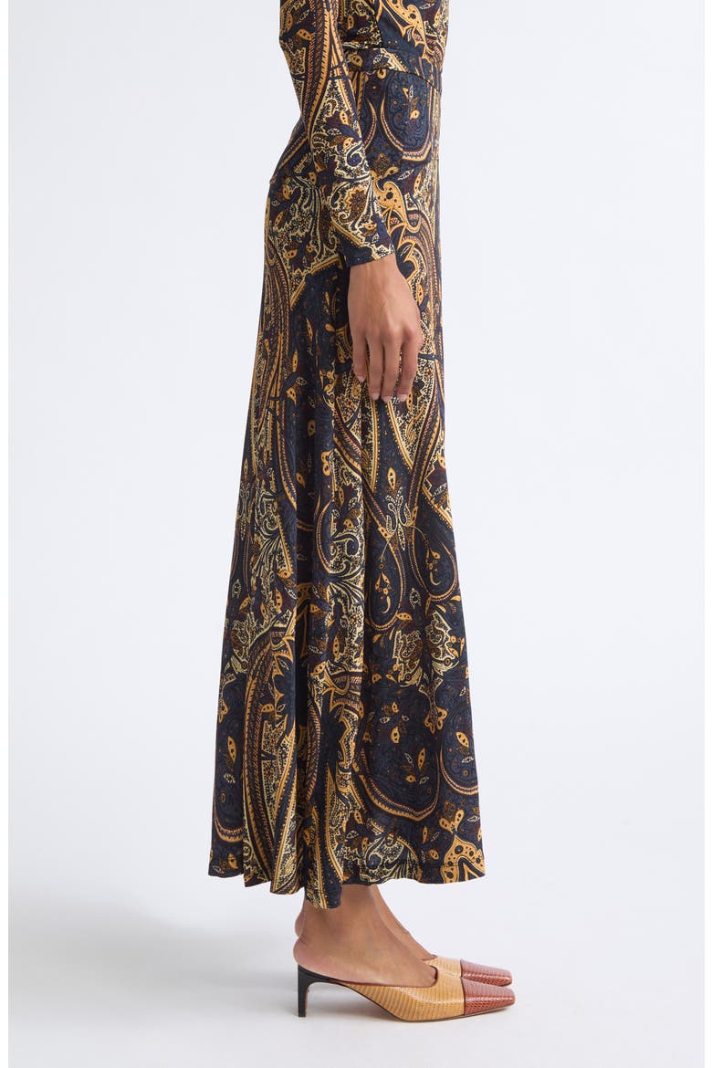 Paola Jersey Midi Skirt, Alternate, color, TWILIGHT PAISLEY