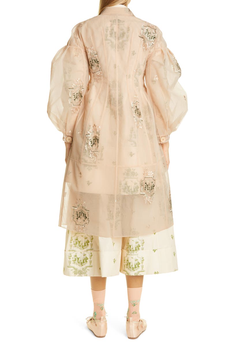 Simone Rocha Sculpted Sheer Tulle Coat, Alternate, color,