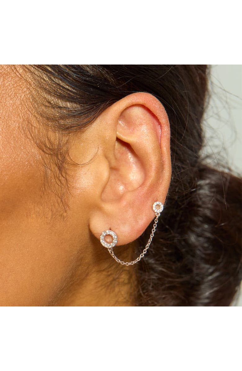 Lucy Quartermaine Halo Double Post Earring, Alternate, color, Sterling Silver