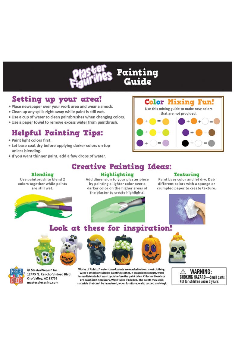 Halloween Plaster Figurine Paint Set, Alternate, color, Multicolor