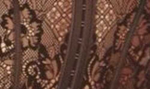 Memoi Harlow Mesh & Lace Bustier & Open Crotch Briefs Set In Black