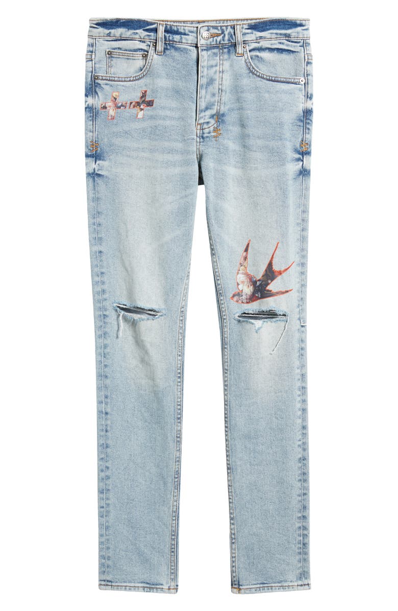 Ksubi Chitch Ecology Ripped Slim Tapered Leg Jeans, Alternate, color, 