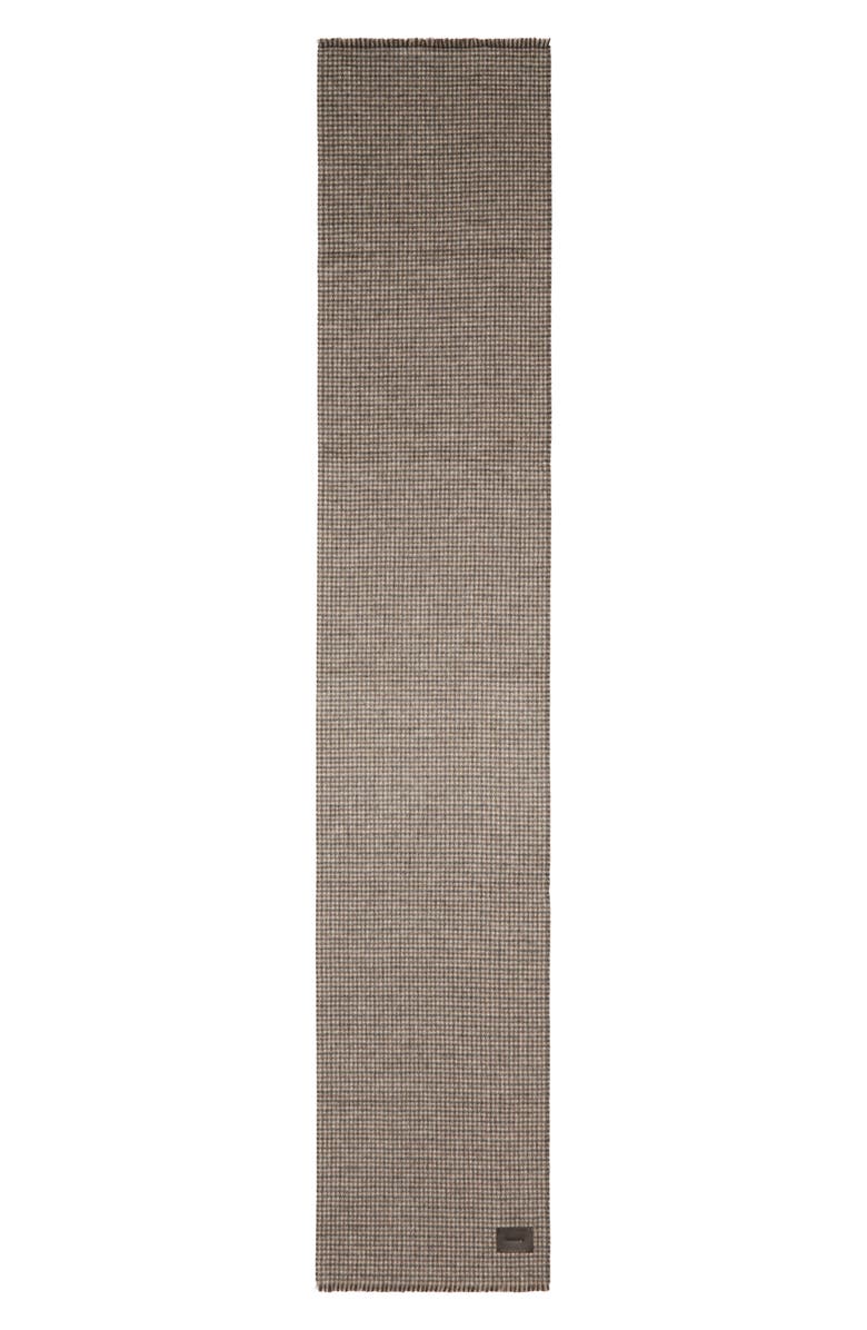 Vince Double Face Houndstooth Wool & Cashmere Scarf, Alternate, color, Brown