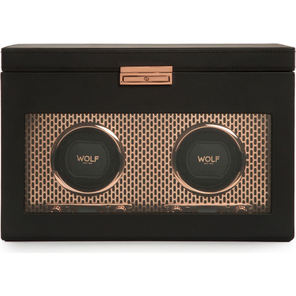 Wolf Axis Double Watch Winder With Storage In Copper