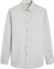 Bugatchi Julian Shaped Fit Musical Instrument Print Button-Up Shirt