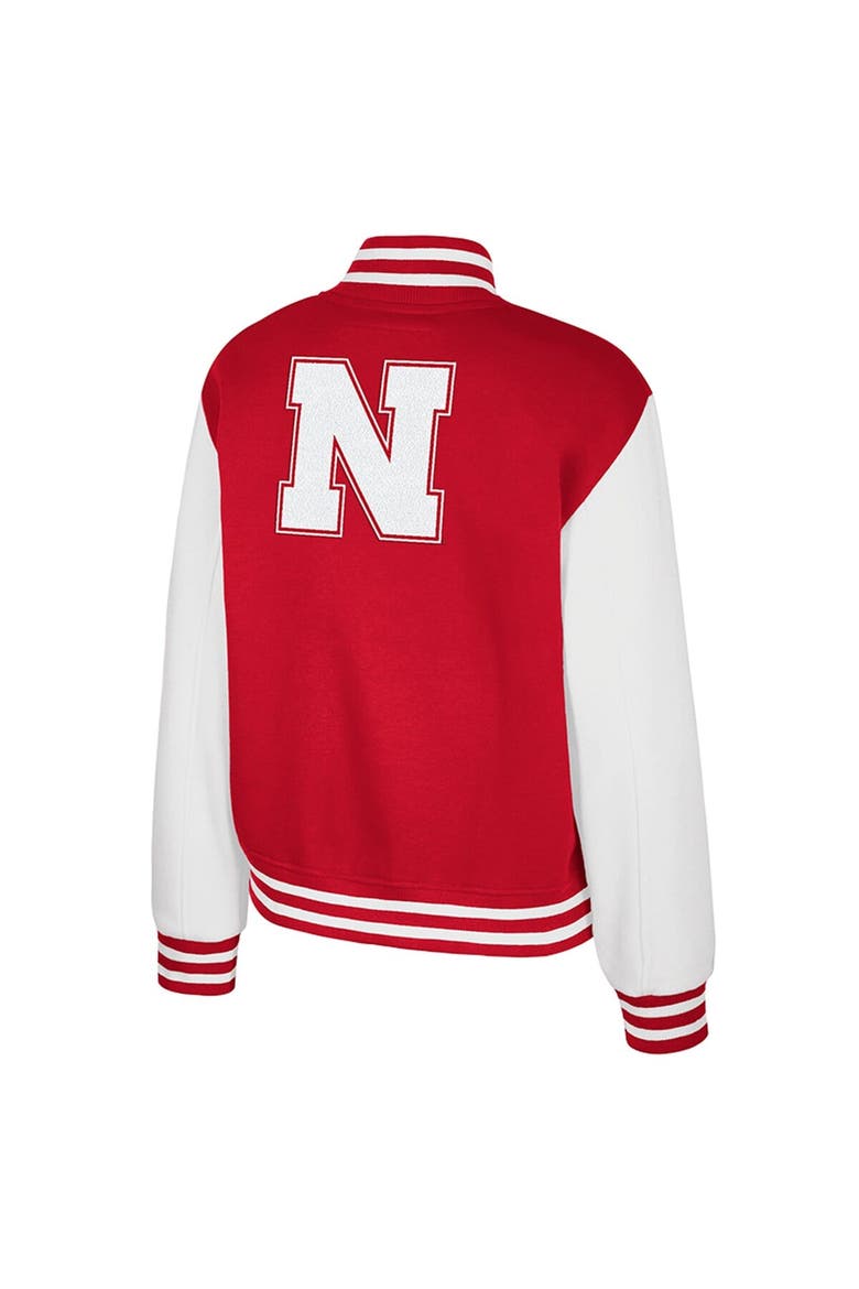 Women's Colosseum Texas Scarlet Nebraska Huskers French Baguette Full Snap Fleece Jacket, Alternate, color, Scarlet