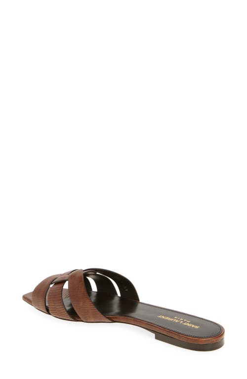 Saint Laurent Tribute Suede Flat Slide Sandals