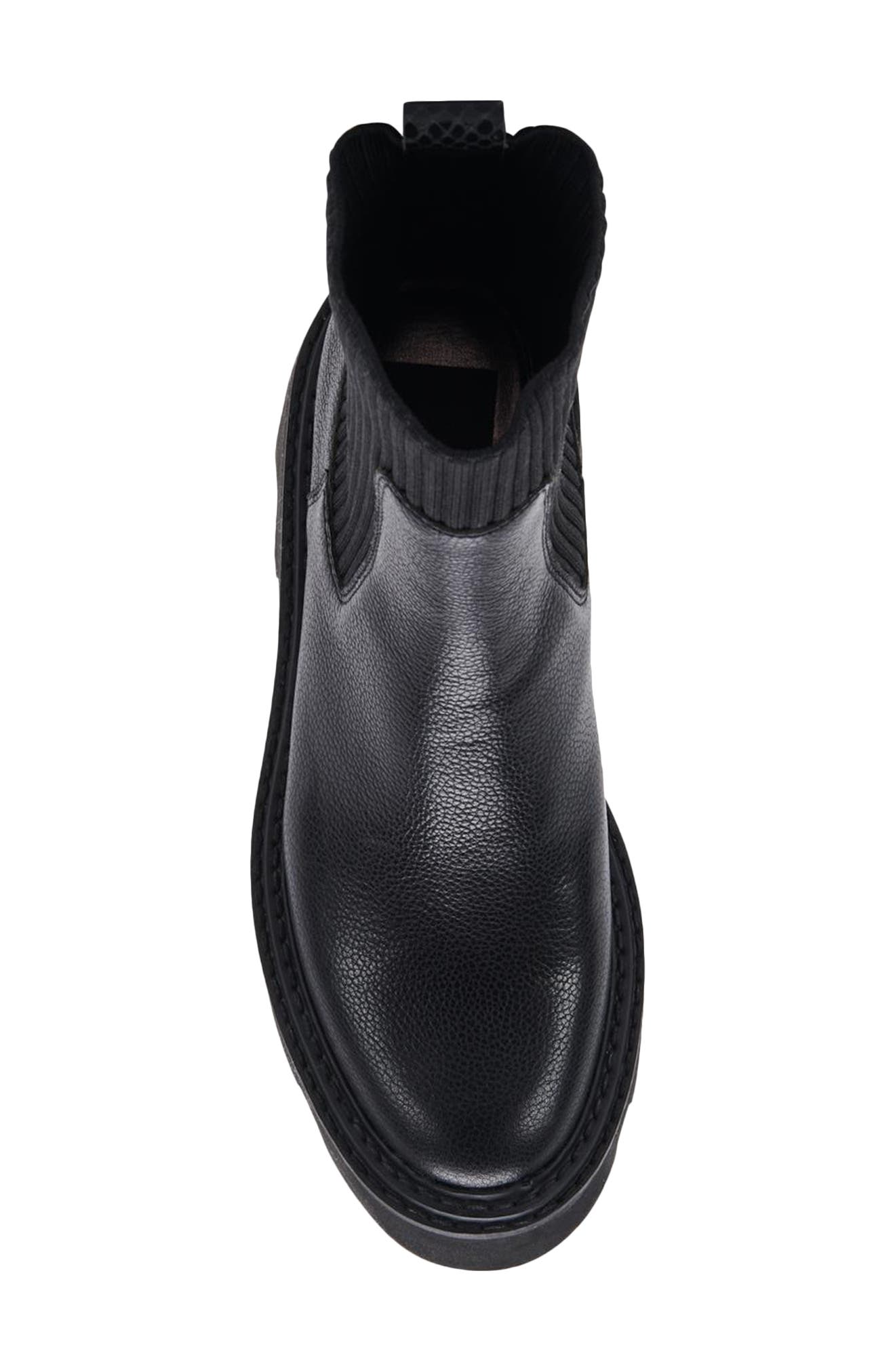 Dolce Vita Hoven H2O Waterproof Platform Lug Sole Bootie, Alternate, color, Black Leather H2o