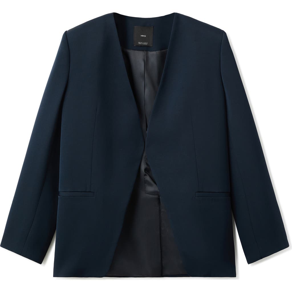 Mango Double Breasted Suit Jacket In Blue