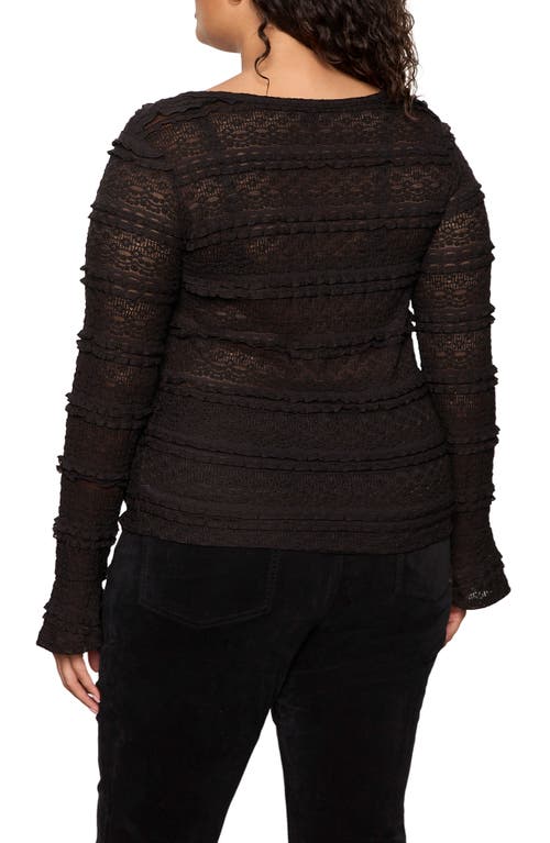 Sanctuary Lovely Lace Long Sleeve Shirt In Black