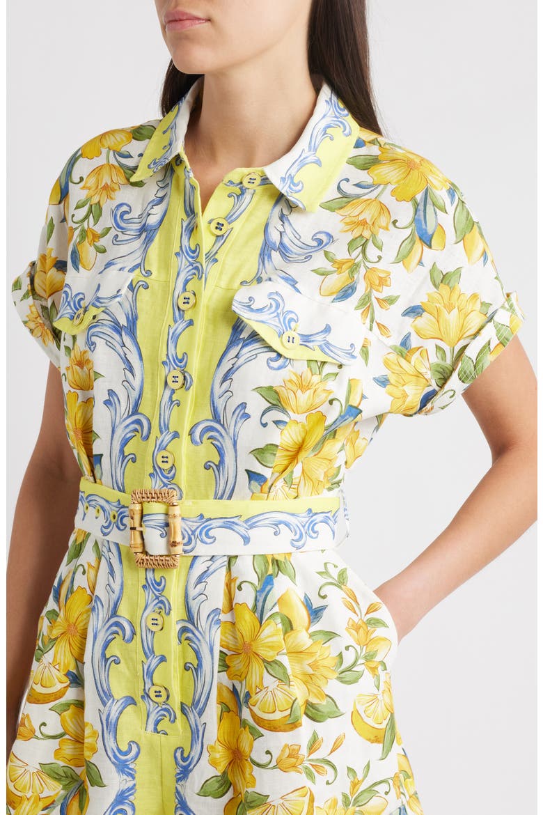 Sicily Linen Romper, Alternate, color, OFF-WHITE