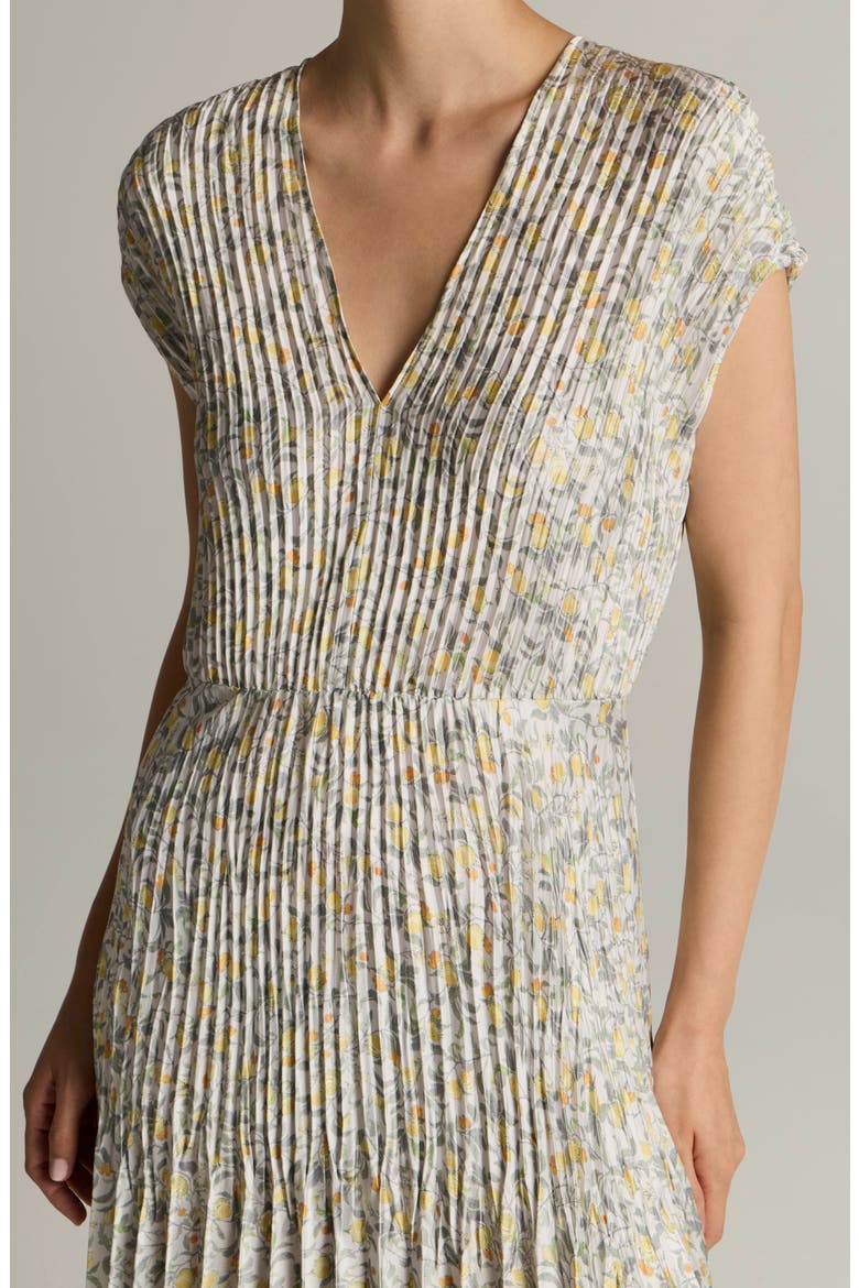 Citrine Bloom Pleated Maxi Dress, Alternate, color, OFF WHITE/SUN