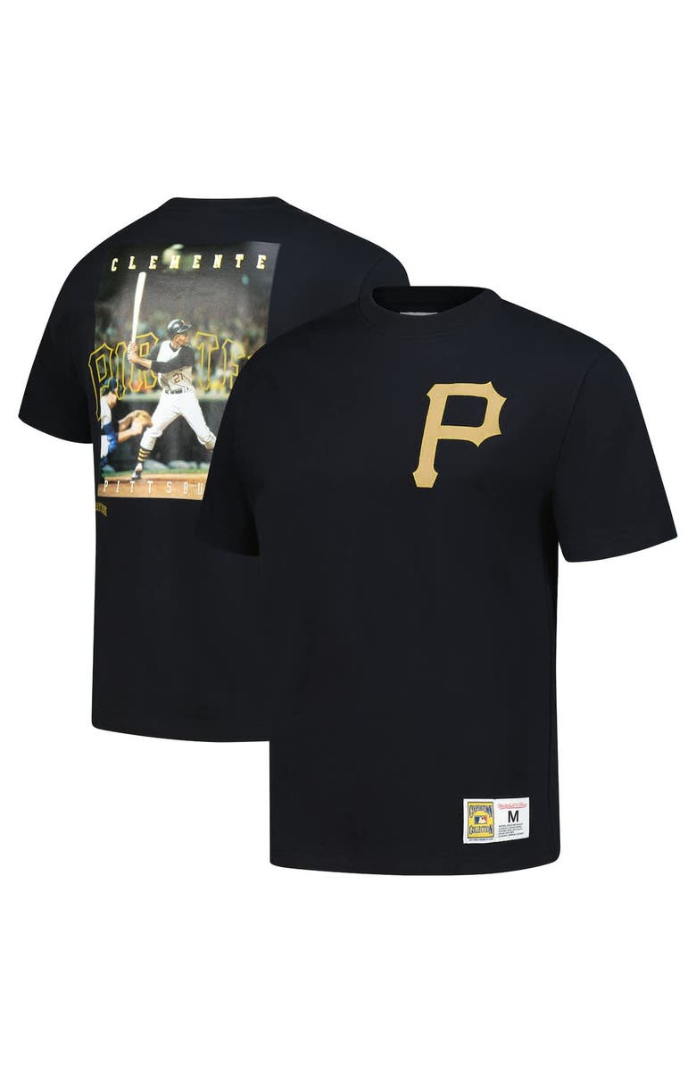 Mitchell & Ness Men's Mitchell & Ness Roberto Clemente Black Pittsburgh Pirates Legends Collection Vintage Logo T-Shirt, Alternate, color, Black