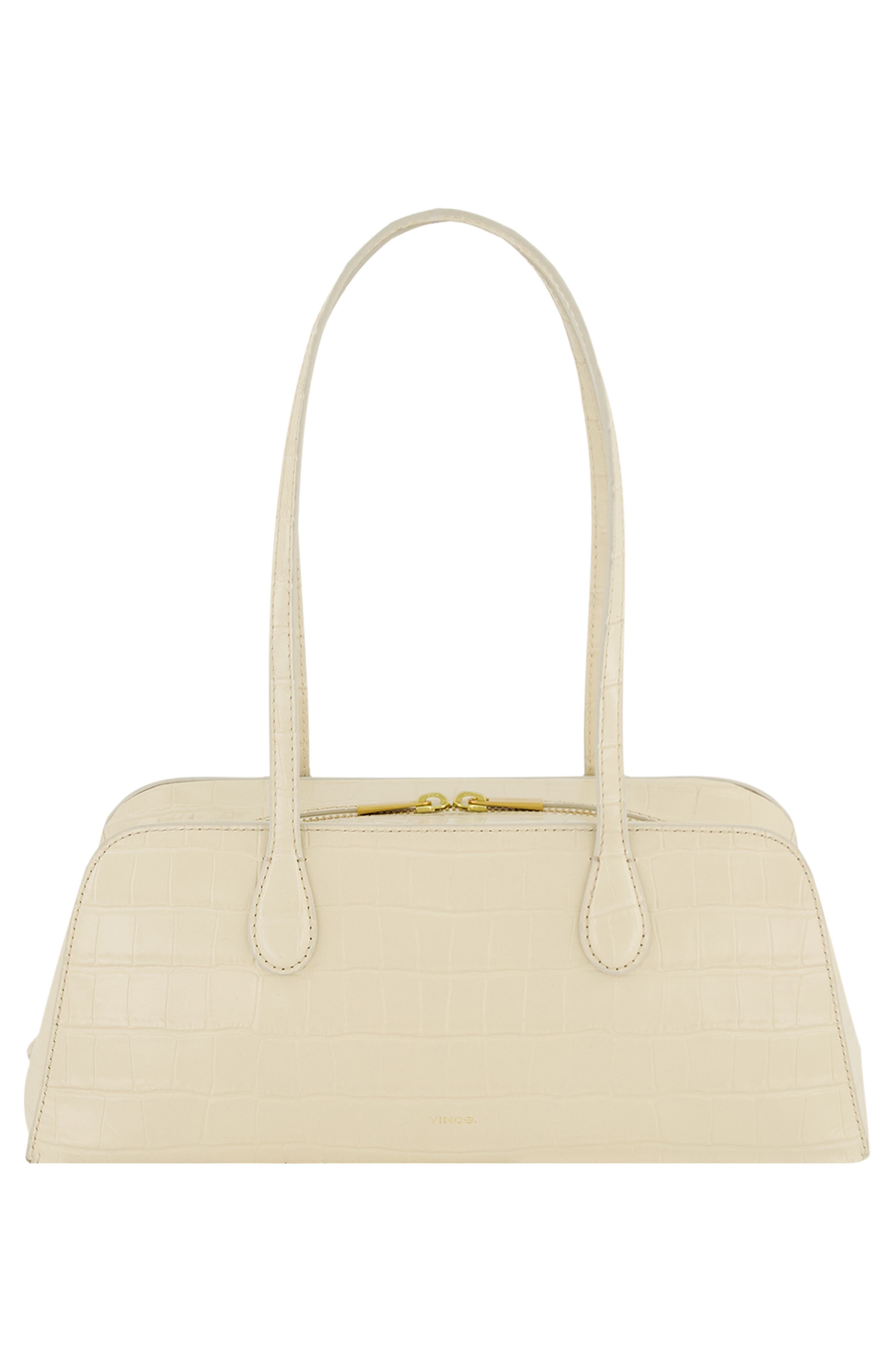 Vince Athene Croc Embossed Leather East/West Shoulder Bag, Alternate, color, Moonlight