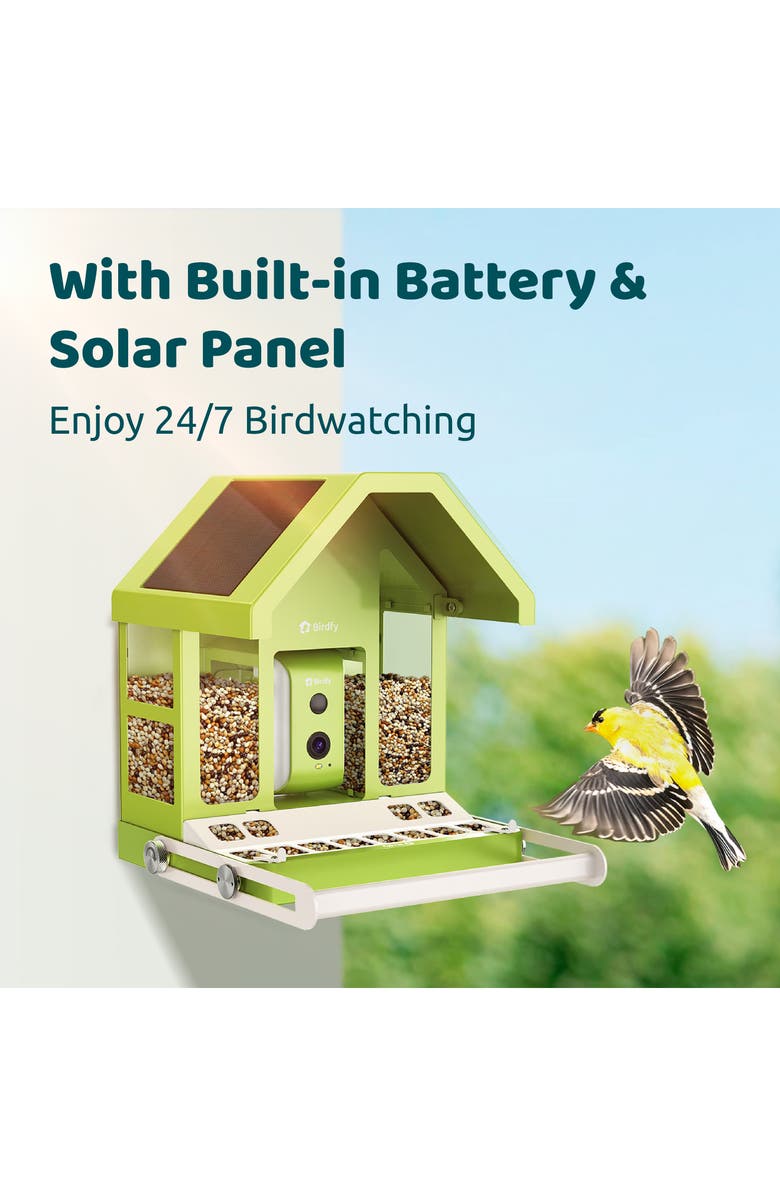 Birdfy Smart Metal Bird Feeder Lite with Camera, Alternate, color, Green