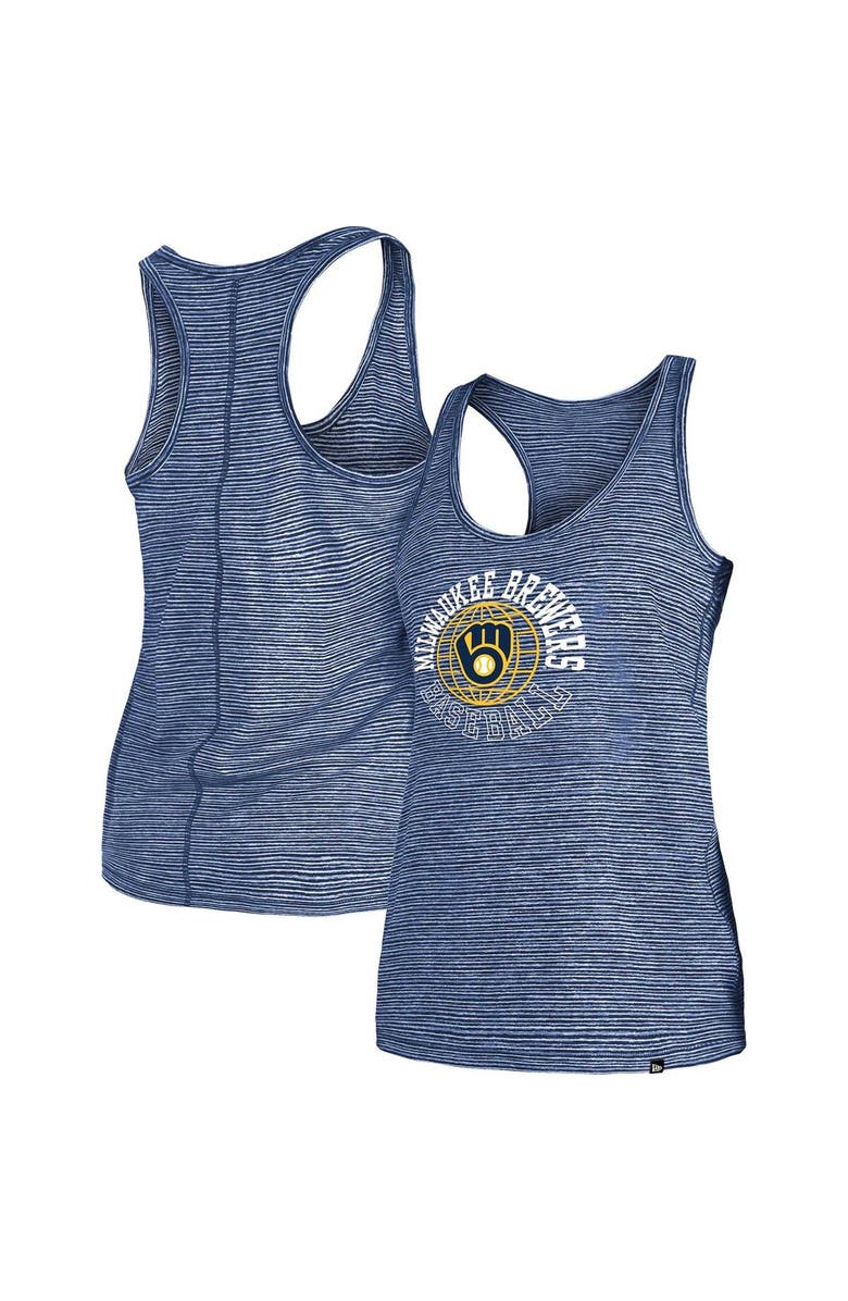 New Era Women's New Era Navy Milwaukee Brewers Active Racerback Tank Top, Main, color, Navy