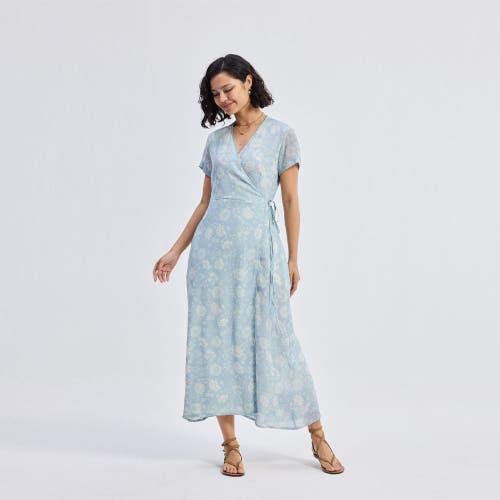 Reistor Maxi Wrap Dress In Floral Whispers