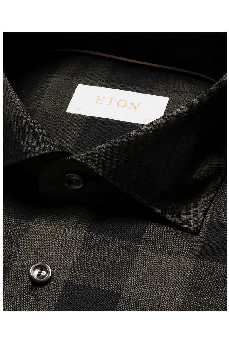 Slim Fit Plaid Wool Dress Shirt, Alternate, color, DARK GREEN
