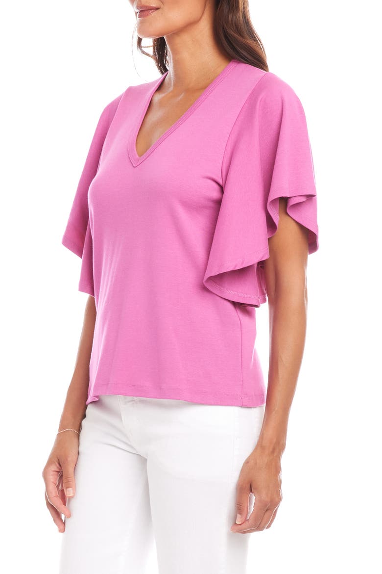 Flutter Sleeve T-Shirt, Alternate, color, TULIP